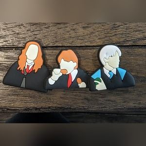 3/$15 Crocs charms jibbitz Harry Potter Ron Hermione Draco Hogwarts wizard magic